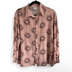 Princess Polly Dusty Pink Starburst Button-Down Shirt